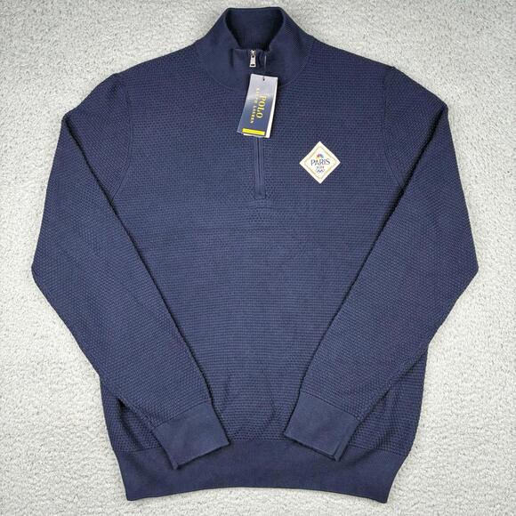 Ralph Lauren Other - Polo Ralph Lauren Fleece Men’s Medium Blue 1/4 Zip Paris Olympics 2024 NWT